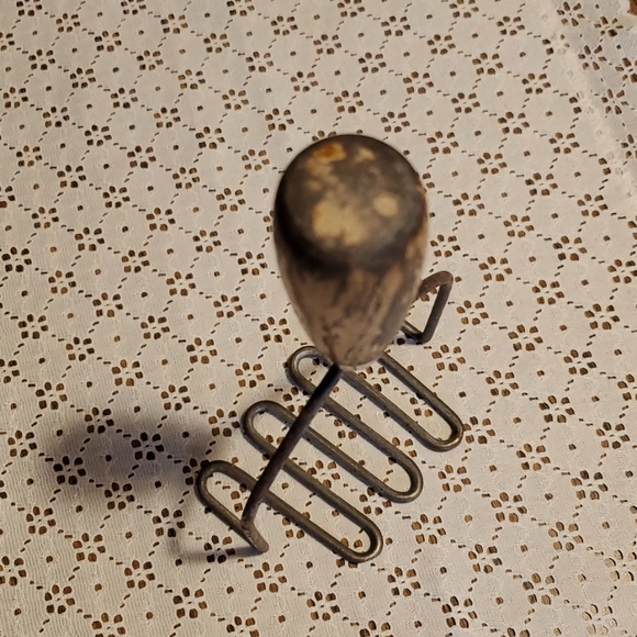 VTG Potato Masher Wood Handle Metal Tong Rustic Farmhouse Primitive - Picture 6 of 8